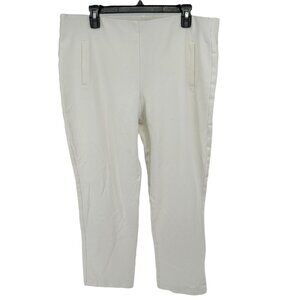 Chicos Size 2.5 Ankle Pants Womens L 14 White Rayon Blend Stretch Comfort Fit
